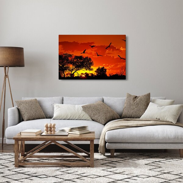 Slika ptica u zalasku sunca (90x60 cm)