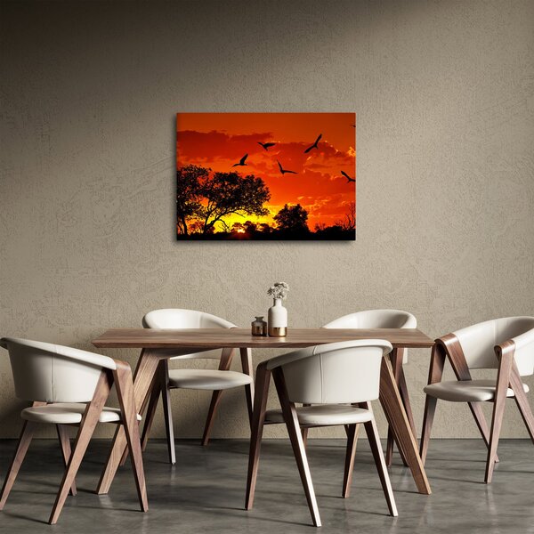 Slika ptica u zalasku sunca (70x50 cm)