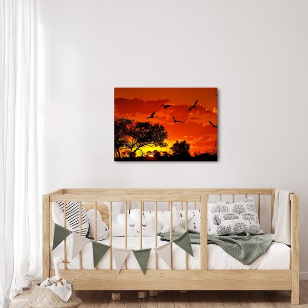 Slika ptica u zalasku sunca (70x50 cm)
