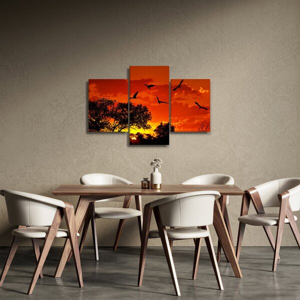 Slika ptica u zalasku sunca (90x60 cm)