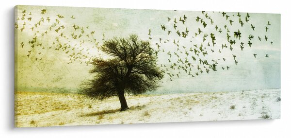 Slika - Naslikano jato ptica (120x50 cm)