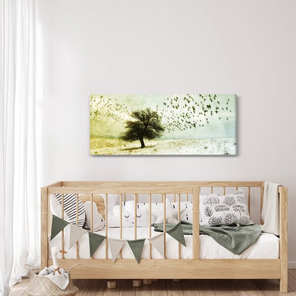 Slika - Naslikano jato ptica (120x50 cm)