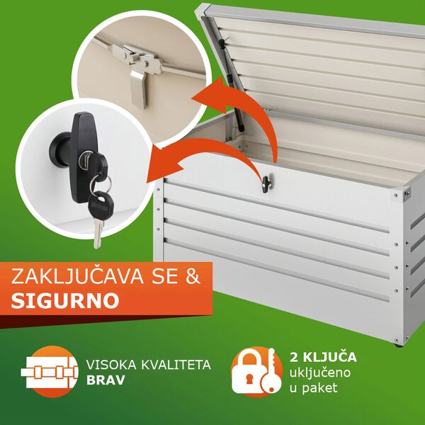 Metalni spremnik za pohranu METALBOX, 385L, 120×62×63cm, siva Gardebruk
