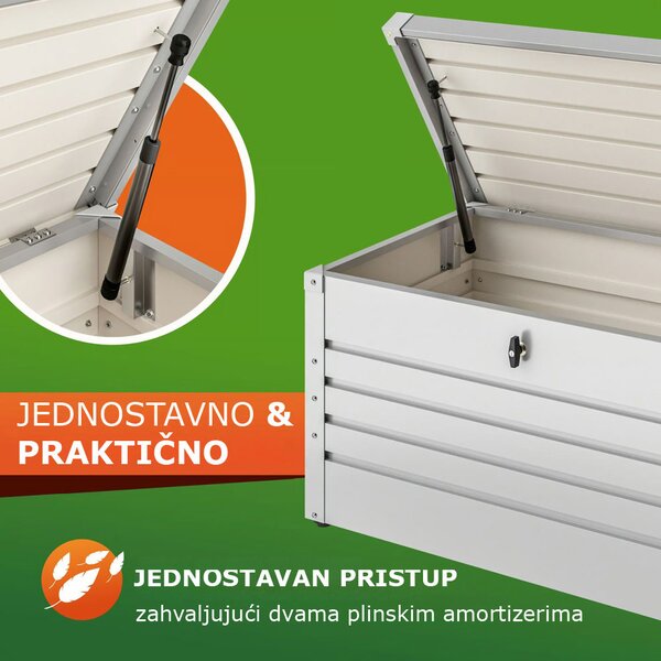 Metalni spremnik za pohranu METALBOX, 385L, 120×62×63cm, siva Gardebruk