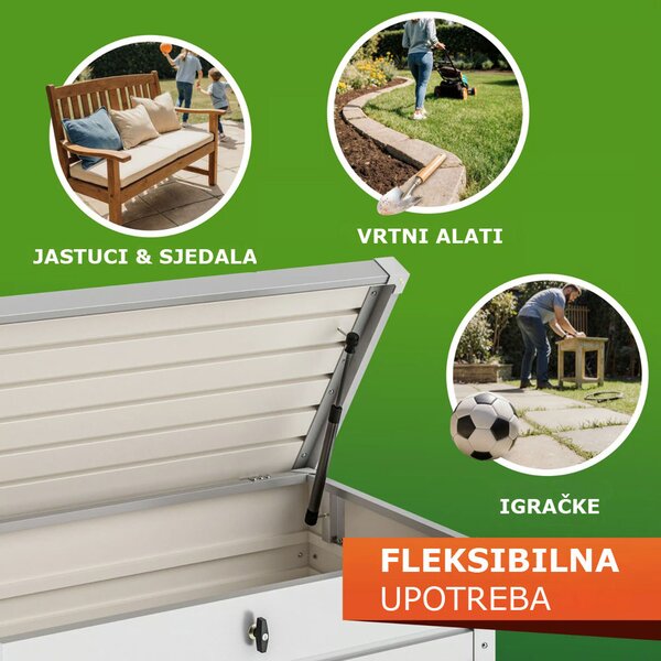 Metalni spremnik za pohranu METALBOX, 385L, 120×62×63cm, siva Gardebruk
