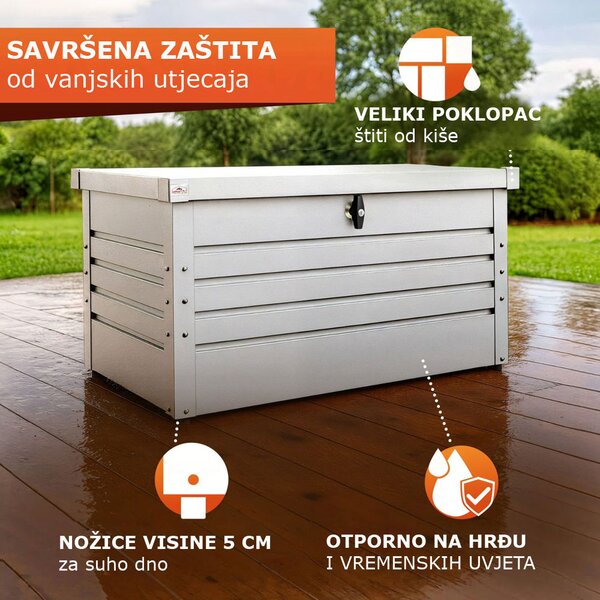 Metalni spremnik za pohranu METALBOX, 385L, 120×62×63cm, siva Gardebruk
