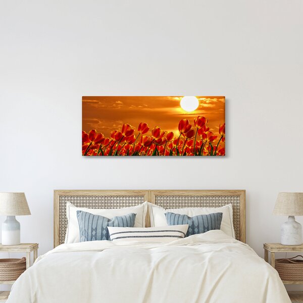Slika cvatućeg polja s tulipanima (120x50 cm)
