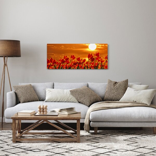 Slika cvatućeg polja s tulipanima (120x50 cm)