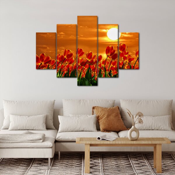 Slika cvatućeg polja s tulipanima (150x105 cm)