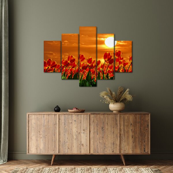 Slika cvatućeg polja s tulipanima (150x105 cm)