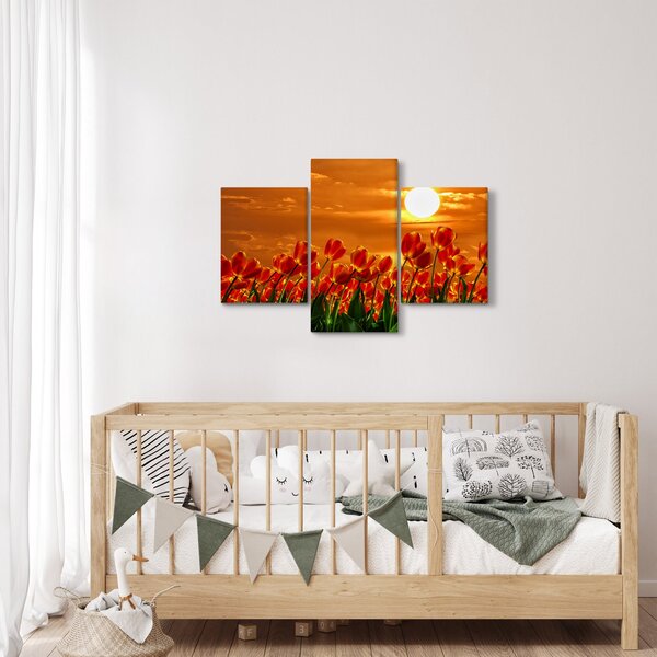Slika cvatućeg polja s tulipanima (90x60 cm)