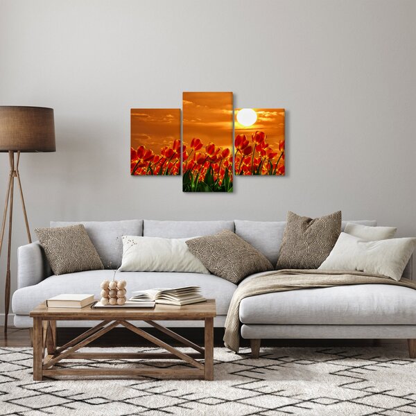 Slika cvatućeg polja s tulipanima (90x60 cm)