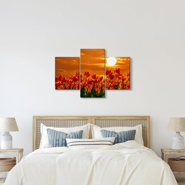 Slika cvatućeg polja s tulipanima (90x60 cm)