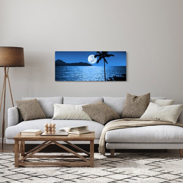 Slika - Mjesec iznad morske površine (120x50 cm)