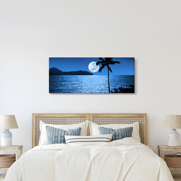 Slika - Mjesec iznad morske površine (120x50 cm)