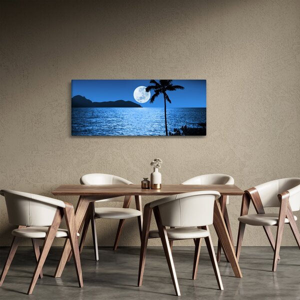 Slika - Mjesec iznad morske površine (120x50 cm)