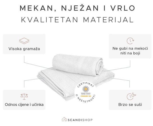 Ručnik CLARYSSE ELEGANCE 60x110 cm krem, 100% pamuk