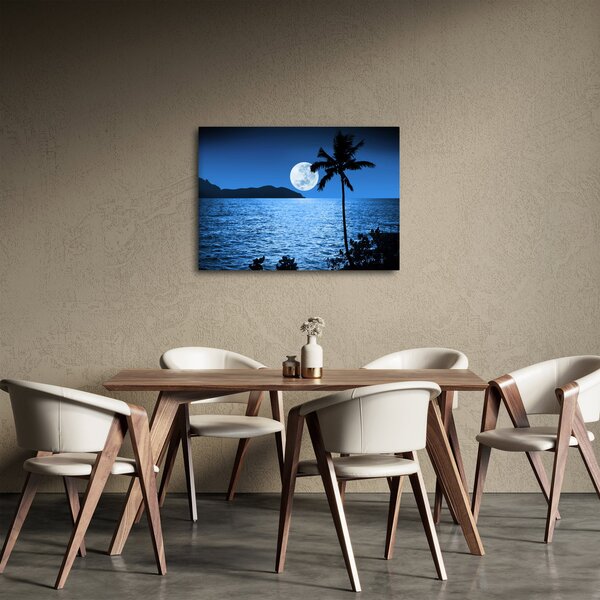 Slika - Mjesec iznad morske površine (70x50 cm)