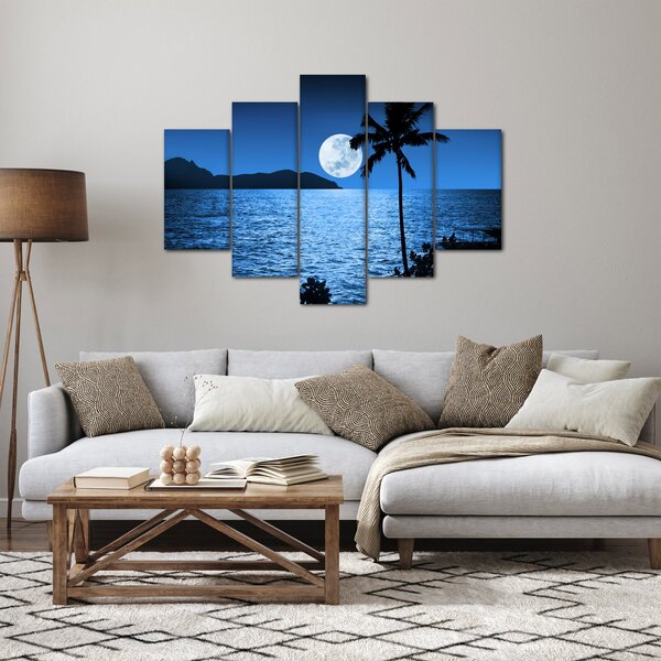 Slika - Mjesec iznad morske površine (150x105 cm)