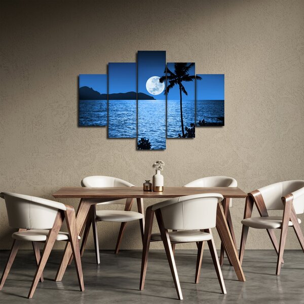 Slika - Mjesec iznad morske površine (150x105 cm)