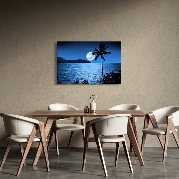 Slika - Mjesec iznad morske površine (90x60 cm)