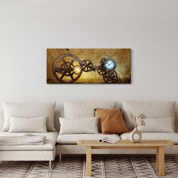 Slika povijesnih satnih mehanizama (120x50 cm)