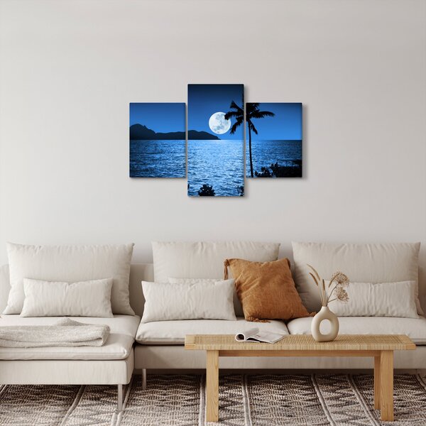 Slika - Mjesec iznad morske površine (90x60 cm)