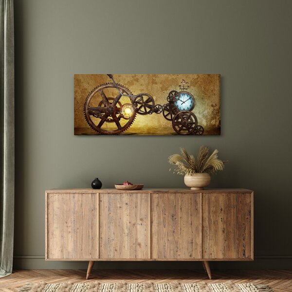 Slika povijesnih satnih mehanizama (120x50 cm)