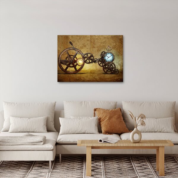 Slika povijesnih satnih mehanizama (70x50 cm)