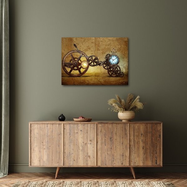 Slika povijesnih satnih mehanizama (70x50 cm)