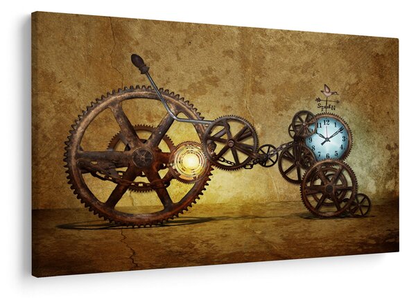 Slika povijesnih satnih mehanizama (90x60 cm)