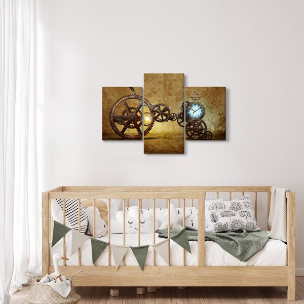 Slika povijesnih satnih mehanizama (90x60 cm)