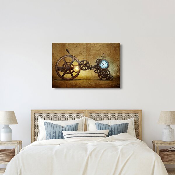 Slika povijesnih satnih mehanizama (90x60 cm)