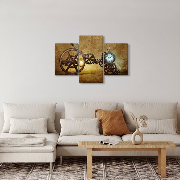 Slika povijesnih satnih mehanizama (90x60 cm)