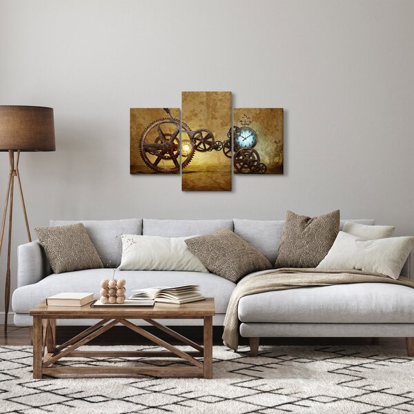 Slika povijesnih satnih mehanizama (90x60 cm)