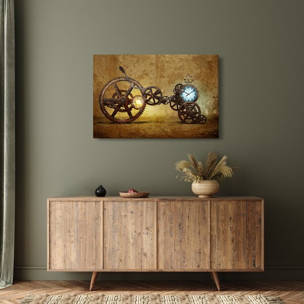 Slika povijesnih satnih mehanizama (90x60 cm)