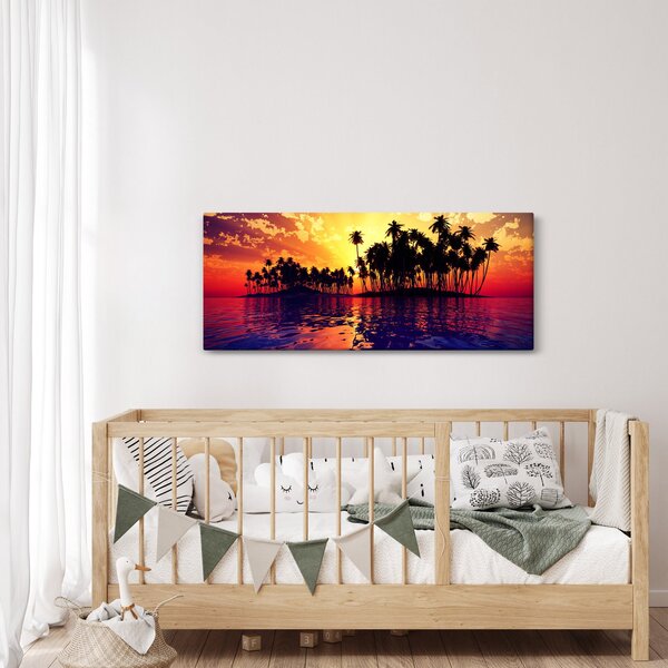 Slika otoka u zalasku sunca (120x50 cm)