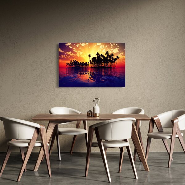 Slika otoka u zalasku sunca (90x60 cm)