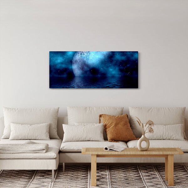Slika Mjeseca iznad morske površine (120x50 cm)