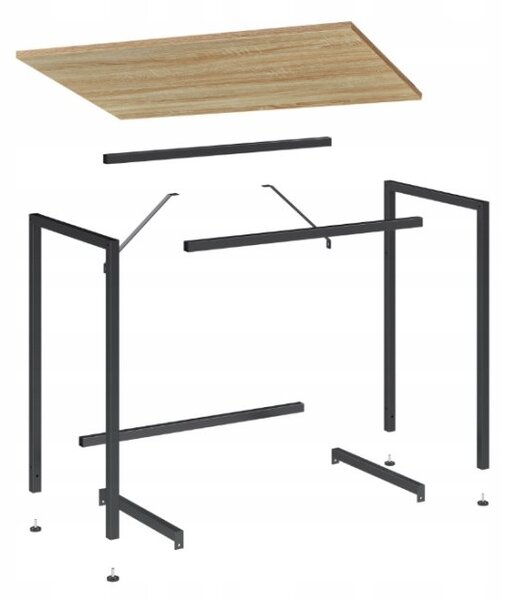 Set za ured radni stol TAYLOR 80x50 cm hrast sonoma + uredska stolica AVOLA VELVET svijetloplava