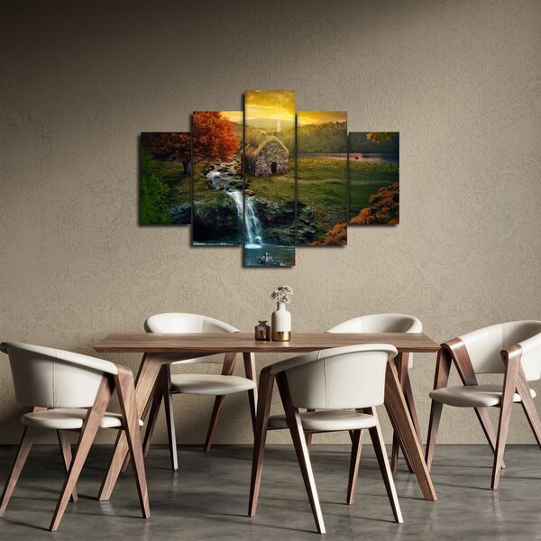 Slika kućice u bajkovitom krajoliku (150x105 cm)