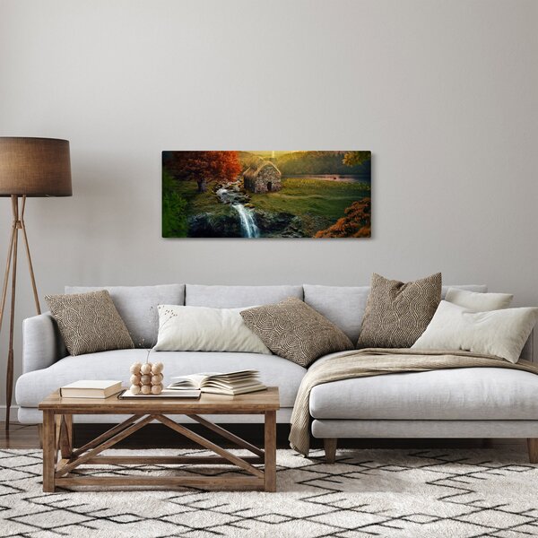 Slika kućice u bajkovitom krajoliku (120x50 cm)