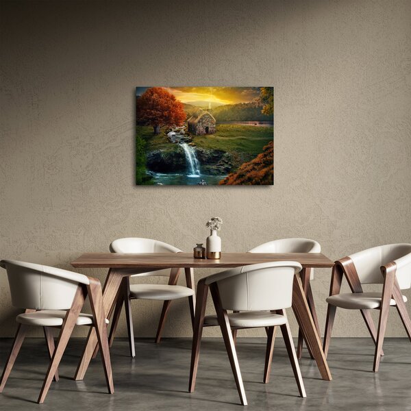 Slika kućice u bajkovitom krajoliku (70x50 cm)