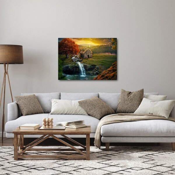 Slika kućice u bajkovitom krajoliku (70x50 cm)