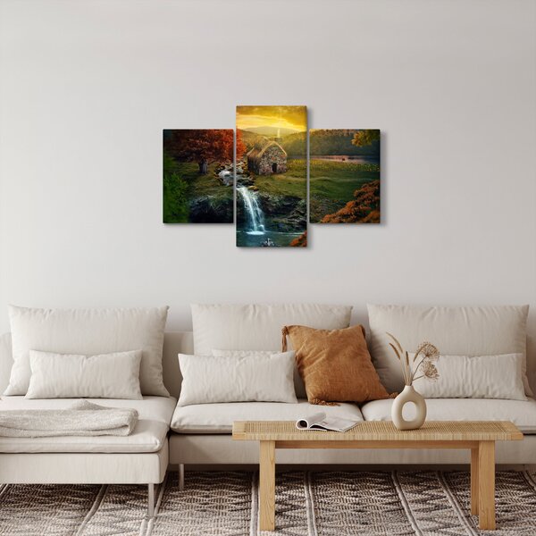Slika kućice u bajkovitom krajoliku (90x60 cm)