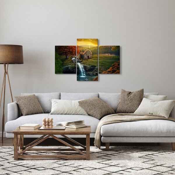 Slika kućice u bajkovitom krajoliku (90x60 cm)
