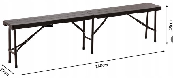 Sklopiva klupa za ugostiteljstvo 180 cm - smeđa