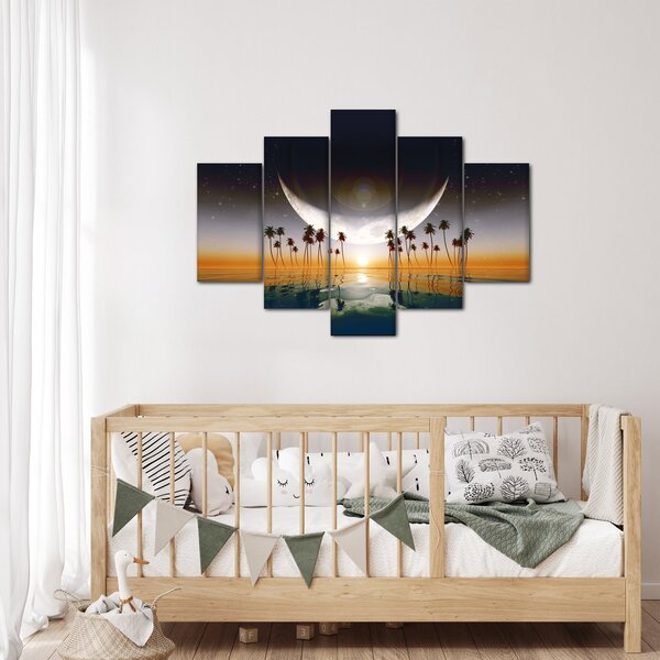 Slika - Mjesec iznad palmi (150x105 cm)