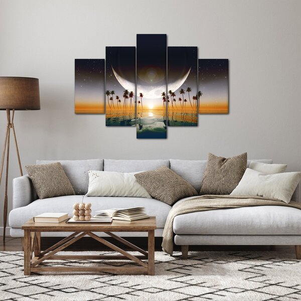 Slika - Mjesec iznad palmi (150x105 cm)