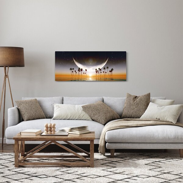 Slika - Mjesec iznad palmi (120x50 cm)